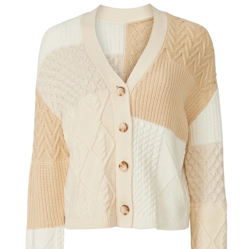 Rails Reese Cable Patchwork Cardigan (Small)